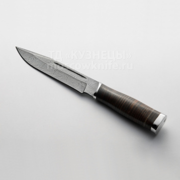 Нож Казак-1 (Дамасская сталь, Кожа)