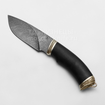 Нож Разделочный (Дамасская сталь, Граб, Мельхиор)
