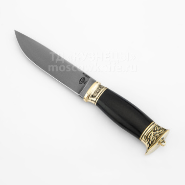 Нож Лесной с декором - Листва (Сталь Х12МФ, граб, латунь)