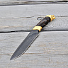 Нож "Ягуар" (Дамасская сталь, Дерево, желтый металл) 2