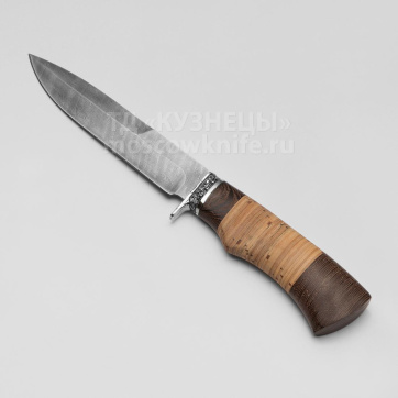 Нож Пехотный (Дамасская сталь, Венге, Береста)