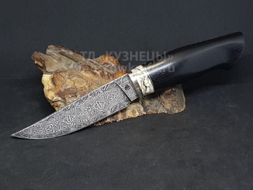 Нож Ф-3.11 (мозаичный дамаск, граб, вставка бивень мамонта)