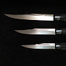 Нож Финка Егора Самсонова комплект из 3-х ножей (Булатная сталь, Покрытие белым металлом) 3