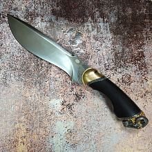 Нож Золотое руно ( Булатная сталь, Дерево, Белый металл)