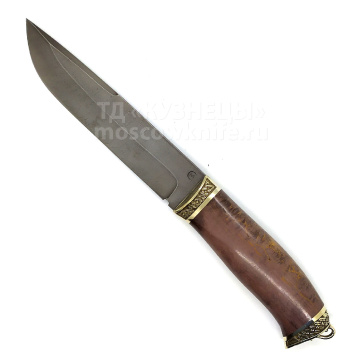 Нож Путник (Дамасская сталь, Стаб. карельская береза)
