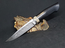 Нож Ф-3.2 (мозаичный дамаск, граб, вставка зуб мамонта)