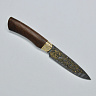 Нож Милорд НР3 (клинок из дамасской стали У10А-7ХНМ, Златоустовская гравюра, орех, гарда резная с напылением жёлтым металлом) 2
