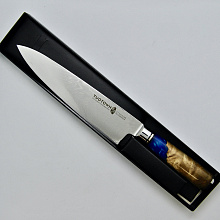 Нож Шеф кухонный поварской TWB-D5 (Сталь VG-10, Рукоять - Стабилизированный березовый сувель, акрил)