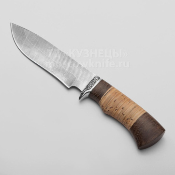 Нож Волчица (Дамасская сталь, Венге, Береста)