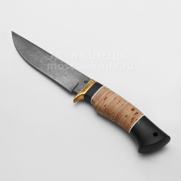 Нож Корсар (Дамасская сталь, Береста, Граб)