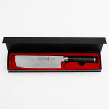 Нож кухонный для резки овощей TG-D10, сталь ламинат VG10 (Сталь: обкладки нержавеющий дамаск, центр VG10, рукоять G10)