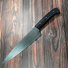 Кухонный нож Шеф-повар №1 (Дамасская сталь, Венге, Цельнометаллический)