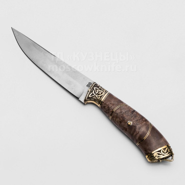 Нож Сумрак (D2, Латунь, Орех, Мозаичный пин)