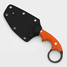 Шейный нож №2 (95Х18, Микарта orange, ножны - Кайдекс) 4
