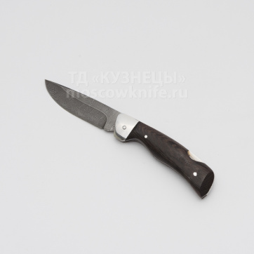Складной нож из дамасской стали Клык (Дамасская сталь, Венге)