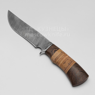Нож Цезарь (Дамасская сталь, Венге, Береста)