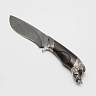 Нож Кабан-1 (Дамасская сталь, Дерево, Белый металл) 1