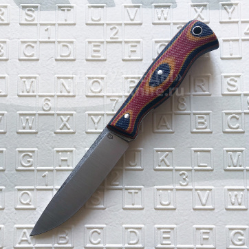 Нож Нарым (N690, микарта, насечка, ножны - кайдекс)