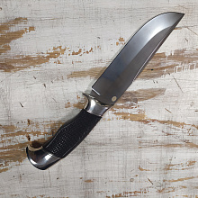 Нож Серый (Булат,покрытие белым металлом,дерево,резьба)