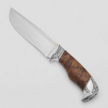 Нож Серый (Булат, Дерево, Белый металл)