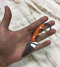 Шейный нож №2 (95Х18, Микарта orange, ножны - Кайдекс) 3