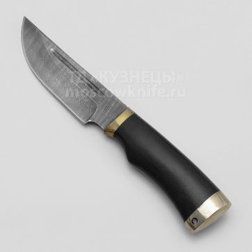 Нож Егерь (дамасская сталь. рукоять граб, литье мельхиор)