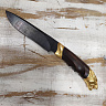 Нож "Ягуар" (Дамасская сталь, Дерево, желтый металл) 5