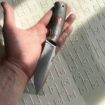 Нож Уазик (N690, микарта, насечка, ножны - кайдекс)