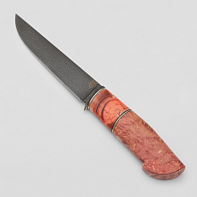 Нож С-4 (Булатная сталь Аносова, Бивень мамонта, Кап клена, Белый металл)