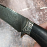 Нож "Серый" (Дамасская сталь, Дерево, Белый металл 4