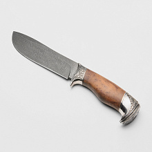Нож Тайга (Дамасская сталь, Дерево, Жёлтый металл)