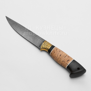 Нож Сумрак (Дамасская сталь, Граб, Латунь)