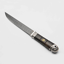 Нож Старый солдат (Дамасская сталь, Дерево, Бронза)