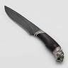 Нож Леопард (Дамасская сталь, Дерево, Белый металл) 5