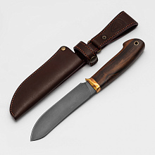Нож Скиннер Premium (Сталь тигельной плавки от И.Рекуна - СН10Т, рукоять IRONWOODS - Железное дерево, больстер мокуме гане)