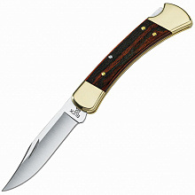 Складной нож Buck 110 Hunter, сталь 420HC, рукоять дерево и латунь (0110BRS)