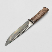 Нож Охота (Булатная сталь, Гарда Дамасская сталь, Кап. Ореха)