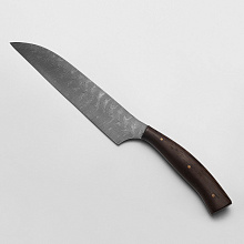 Кухонный нож "Повар-9" (Дамасская сталь, Венге, Цельнометаллический)