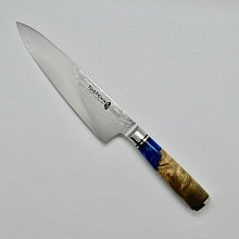 Нож Шеф кухонный поварской TWB-D5 (Сталь VG-10, Рукоять - Стабилизированный березовый сувель, акрил)