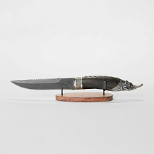 Нож Стерлядь (Дамасская сталь, Дерево, Бронза)
