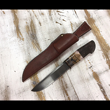 Нож С-5 (Клинок из  булатной стали Никонорова К.Ю., Бивень мамонта, Кап клена)