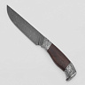 Нож Трофейная охота-1 ( Дамасская сталь, Дерево, Белый металл) 1