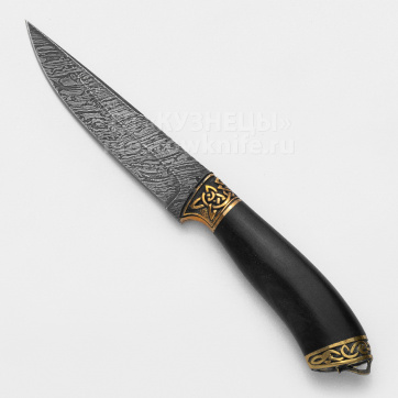 Нож Сумрак (Дамасская сталь, Граб, Латунь)