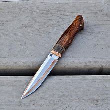 Нож М01 (PGK в обкладках, медь. Рукоять Айренвуд, Мокумэ, бивень мамонта)
