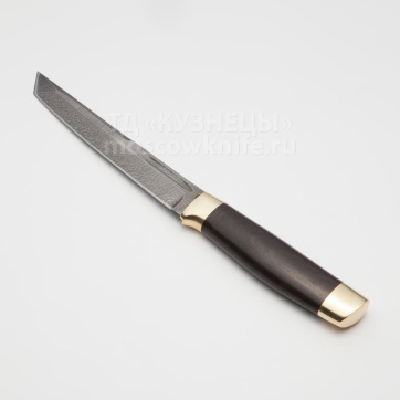 Нож Танто (Дамасская сталь, Граб, Латунь)