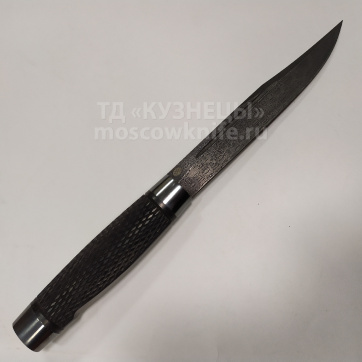 Нож Финка Егора Самсонова №3 (Дамасская сталь, Покрытие белым металлом)