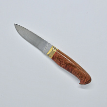 Нож охотничий Царевич Н15 (ЭИ-107 Златоустовская гравюра на клинке, берёза, резная гарда - латунь с напылением желтым металлом)