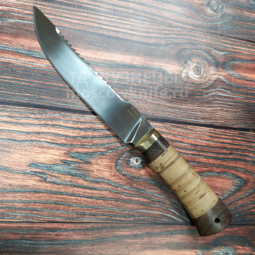 Нож Осётр (Сталь Х12МФ, пила, береста)