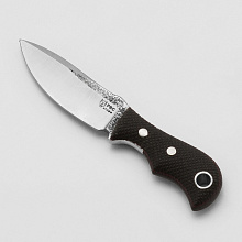 Шейный нож Двояк (N690, Микарта, насечка, ножны -кайдекс)